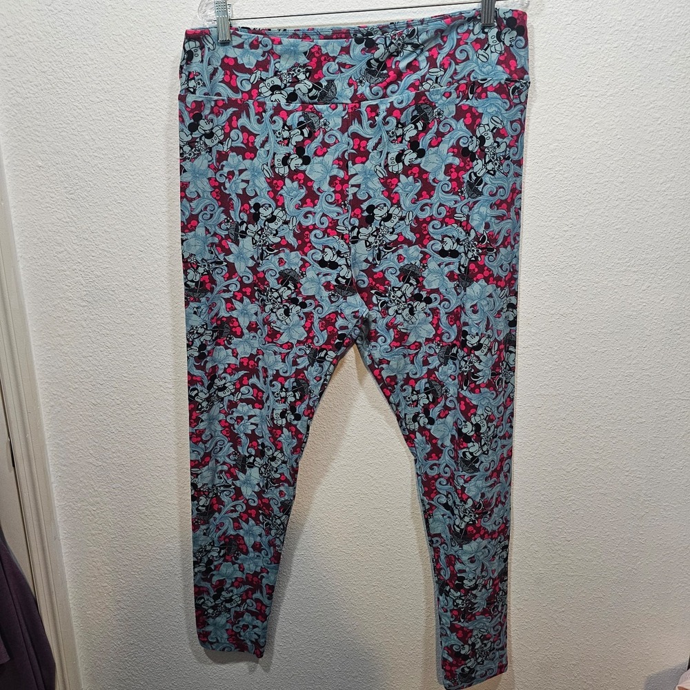 Lularoe Disney Minnie and Mickey Mouse Blue and Pink TC2 Leggings